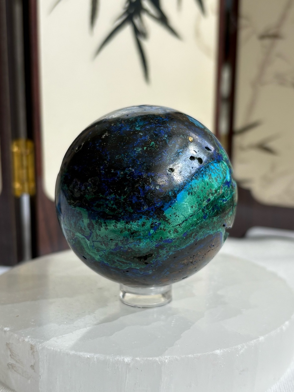 Azurite and malachite sphere - Picture 5 of 7